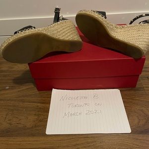 Valentino BLACK espadrille wedges SIZE 7